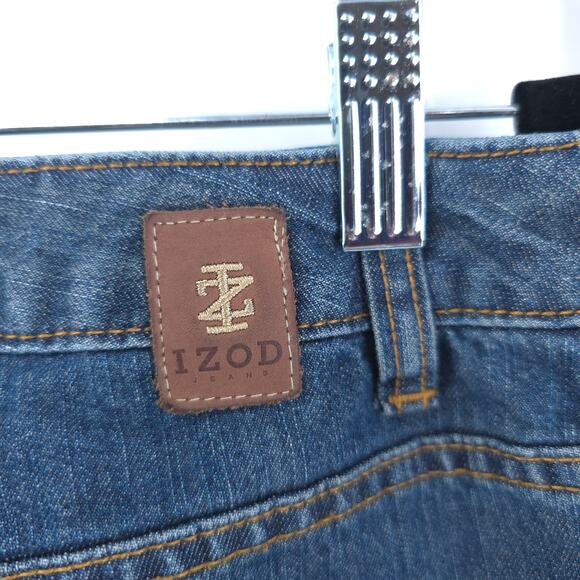 Izod Comfort Country Prep Ranch Classic Fit Bootcut Jeans Stretchy Dark Wash 12R - Picture 13 of 13
